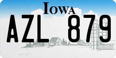 IA license plate AZL879