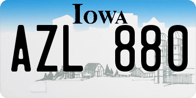 IA license plate AZL880