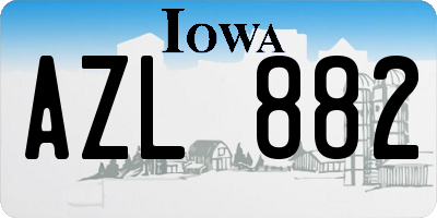IA license plate AZL882
