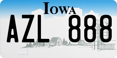IA license plate AZL888