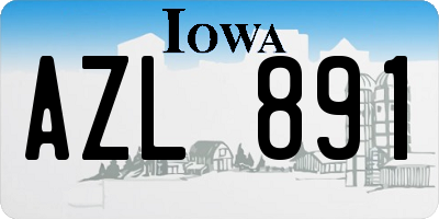 IA license plate AZL891