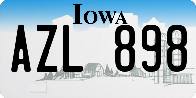 IA license plate AZL898