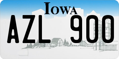 IA license plate AZL900