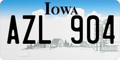 IA license plate AZL904