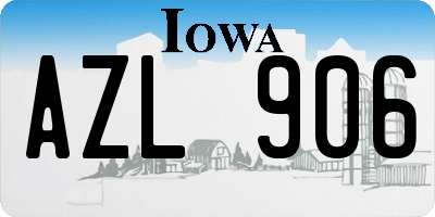 IA license plate AZL906