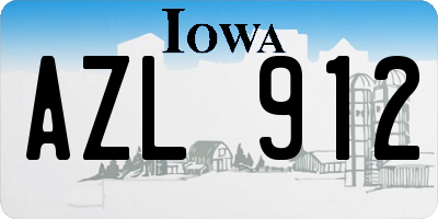 IA license plate AZL912