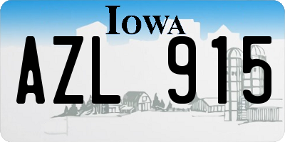 IA license plate AZL915