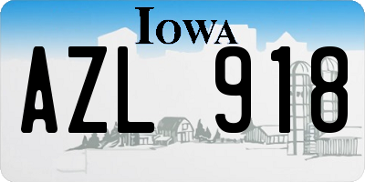 IA license plate AZL918