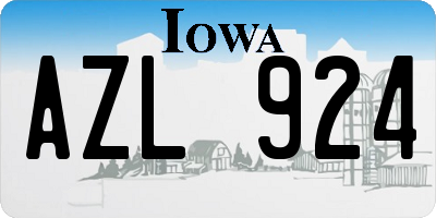 IA license plate AZL924