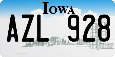 IA license plate AZL928