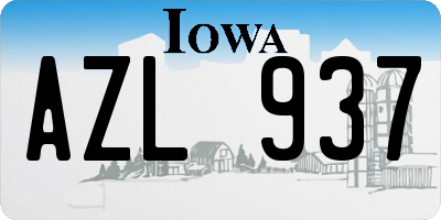 IA license plate AZL937