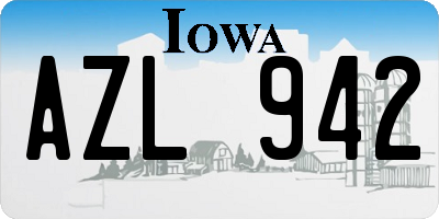 IA license plate AZL942