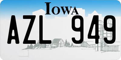 IA license plate AZL949