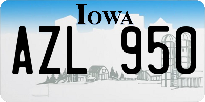 IA license plate AZL950
