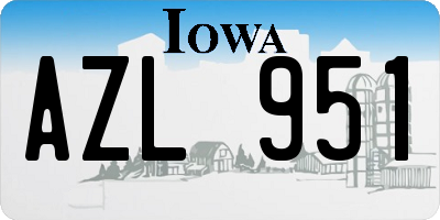 IA license plate AZL951