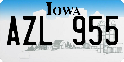 IA license plate AZL955