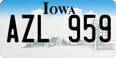 IA license plate AZL959