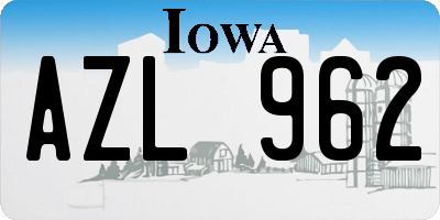 IA license plate AZL962