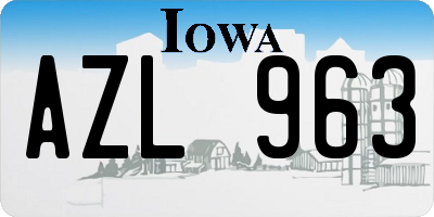 IA license plate AZL963
