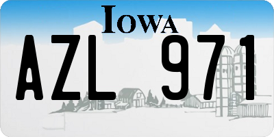 IA license plate AZL971