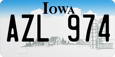 IA license plate AZL974