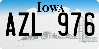 IA license plate AZL976