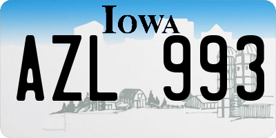 IA license plate AZL993