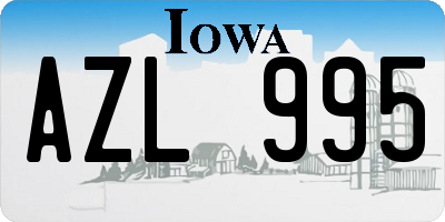IA license plate AZL995