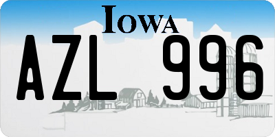 IA license plate AZL996