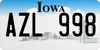 IA license plate AZL998
