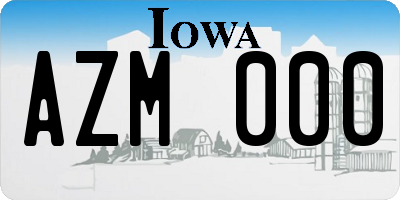 IA license plate AZM000