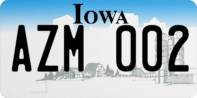 IA license plate AZM002