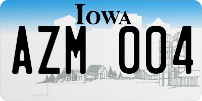 IA license plate AZM004
