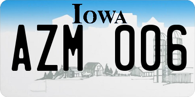 IA license plate AZM006