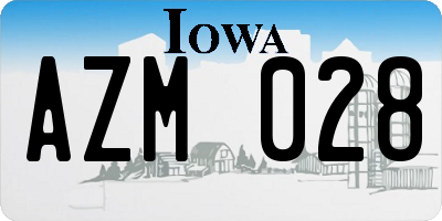 IA license plate AZM028