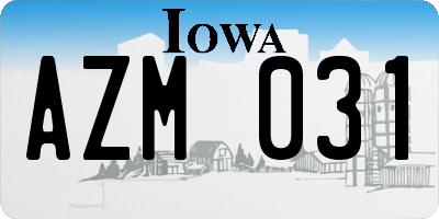 IA license plate AZM031