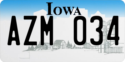 IA license plate AZM034