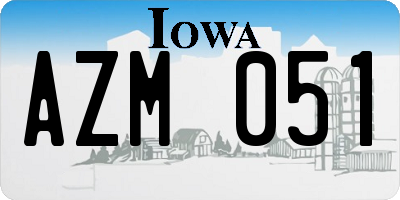 IA license plate AZM051