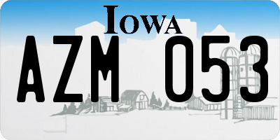 IA license plate AZM053