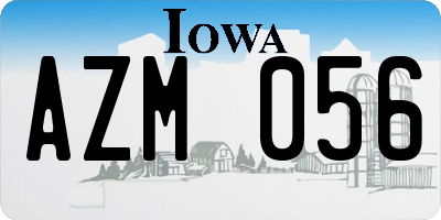 IA license plate AZM056
