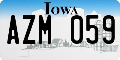 IA license plate AZM059
