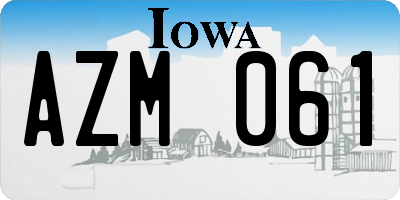 IA license plate AZM061