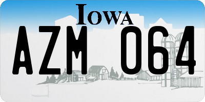 IA license plate AZM064