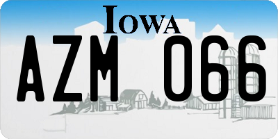 IA license plate AZM066
