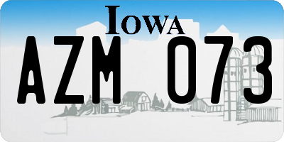 IA license plate AZM073