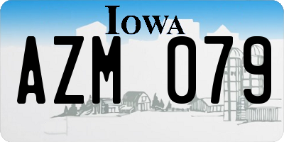 IA license plate AZM079