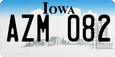 IA license plate AZM082