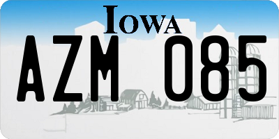 IA license plate AZM085