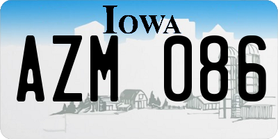 IA license plate AZM086
