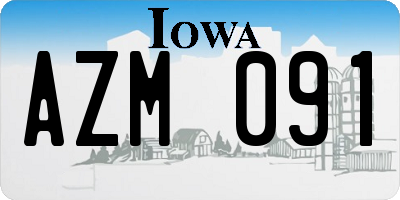 IA license plate AZM091